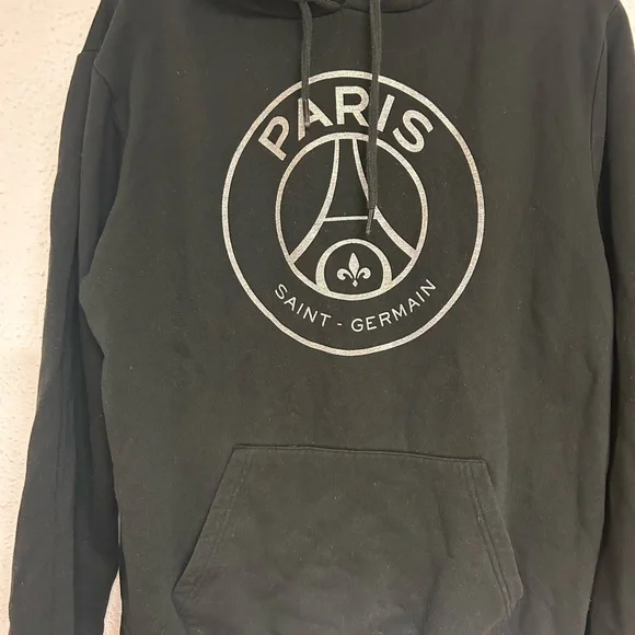 Paris Saint-Germain Big  Black Logo Sweatshirt Size Large Hoodie - Picture 3 of 6